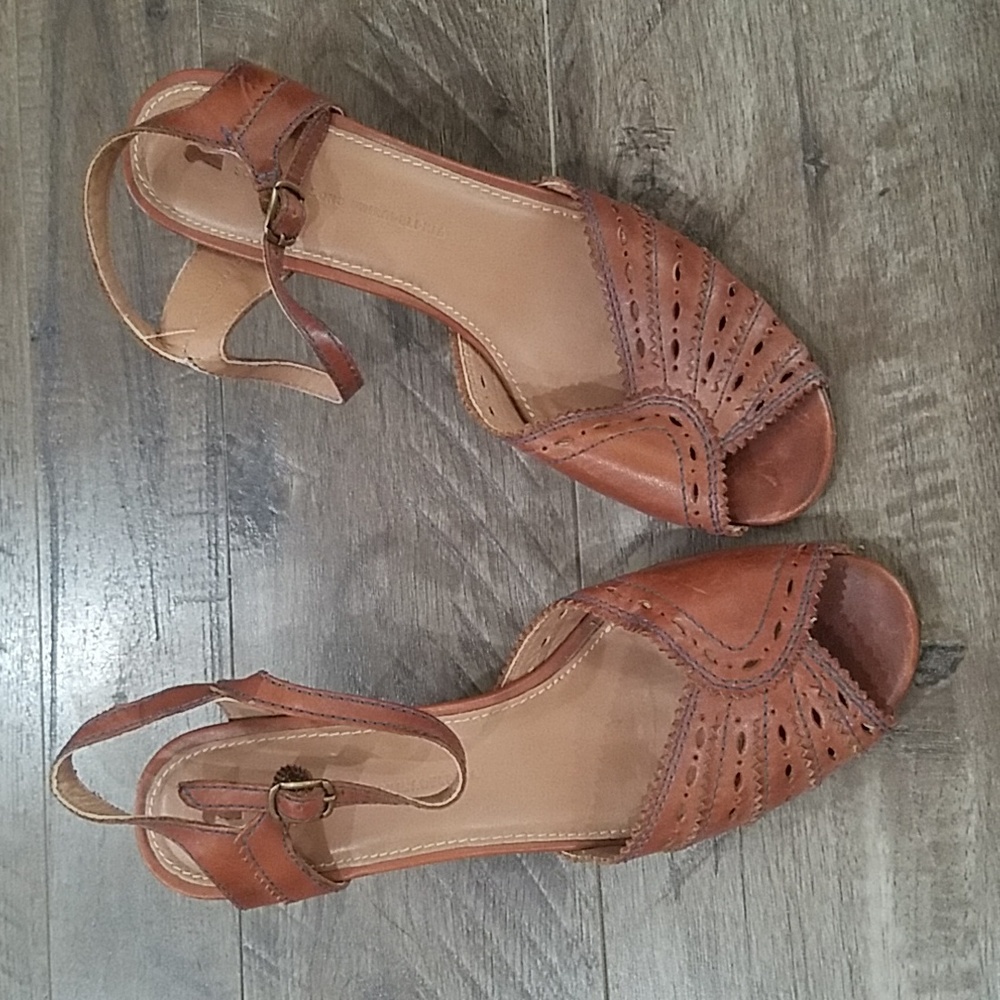 Leather blue stitched dress shoes